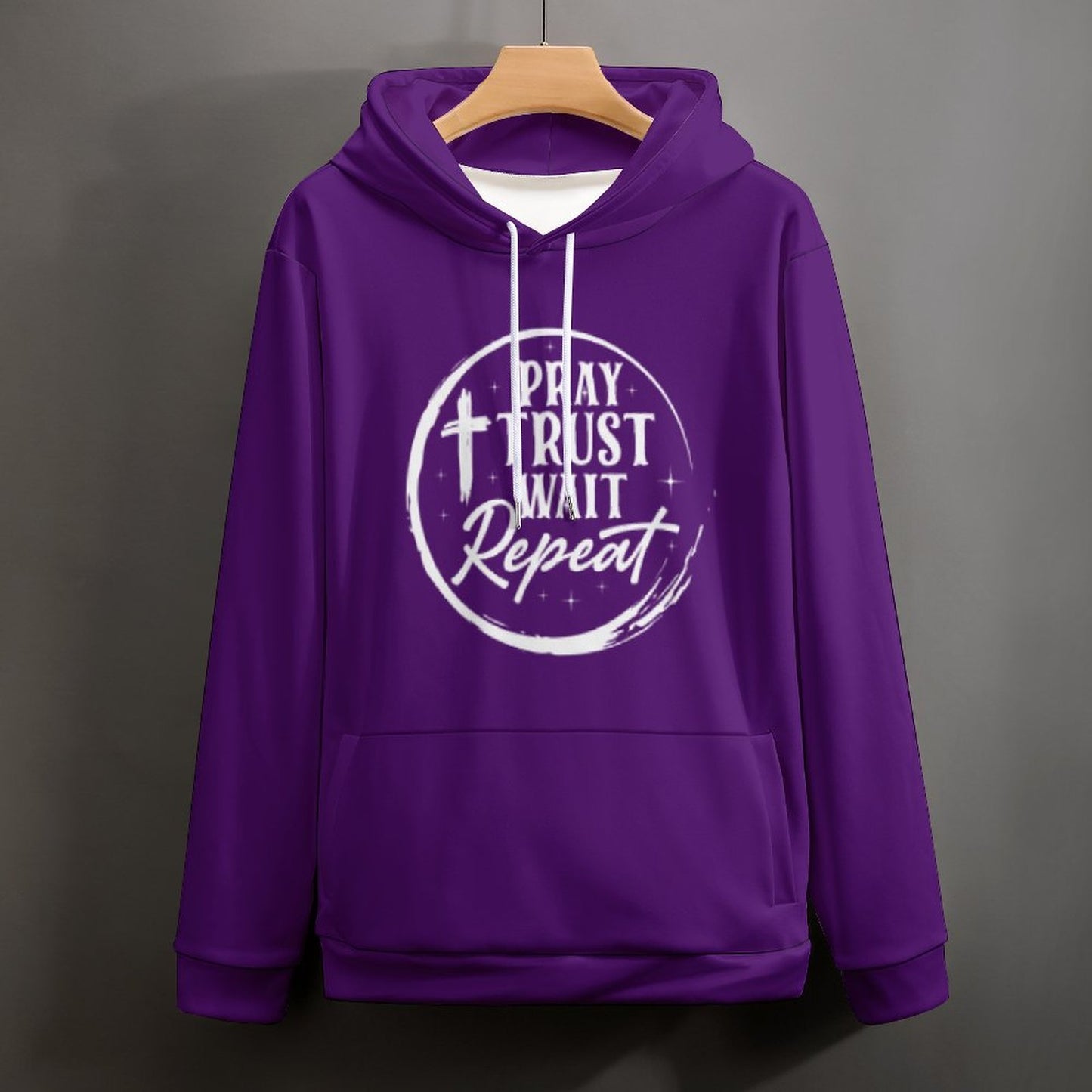 Pray Wait Trust Repeat Women's Christian Pullover Hooded Sweatshirt