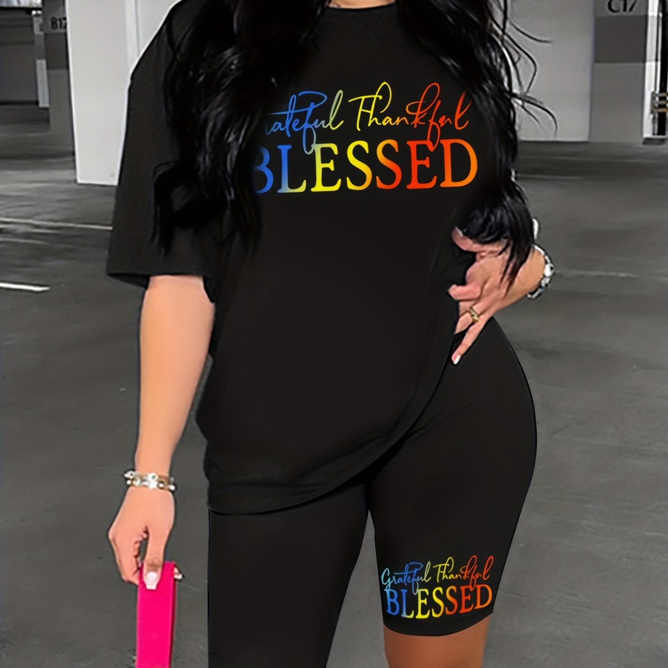 Grateful Thankful Blessed Women's Christian Casual Outfit claimedbygoddesigns