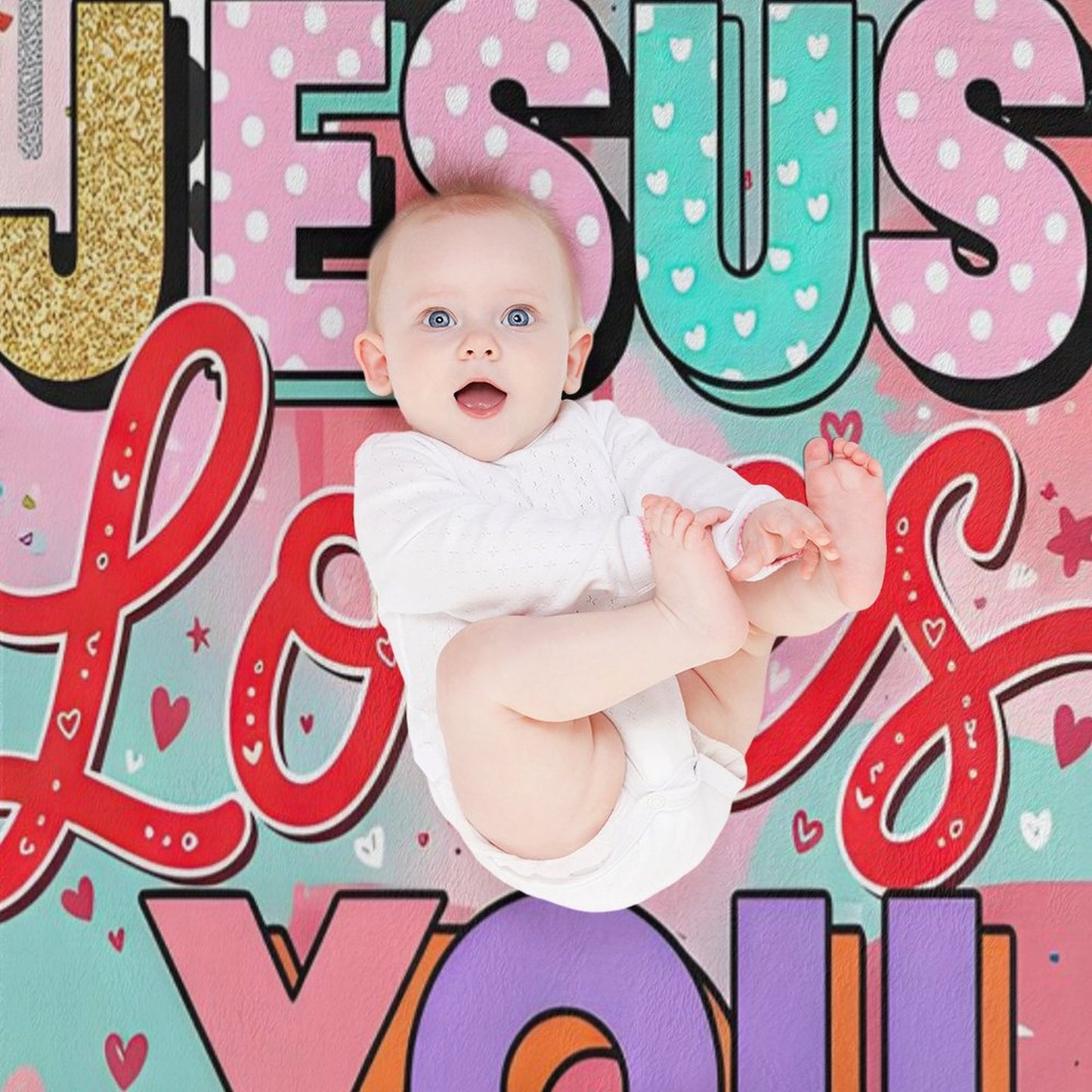 Jesus Loves You Christian Flannel Throw Blanket