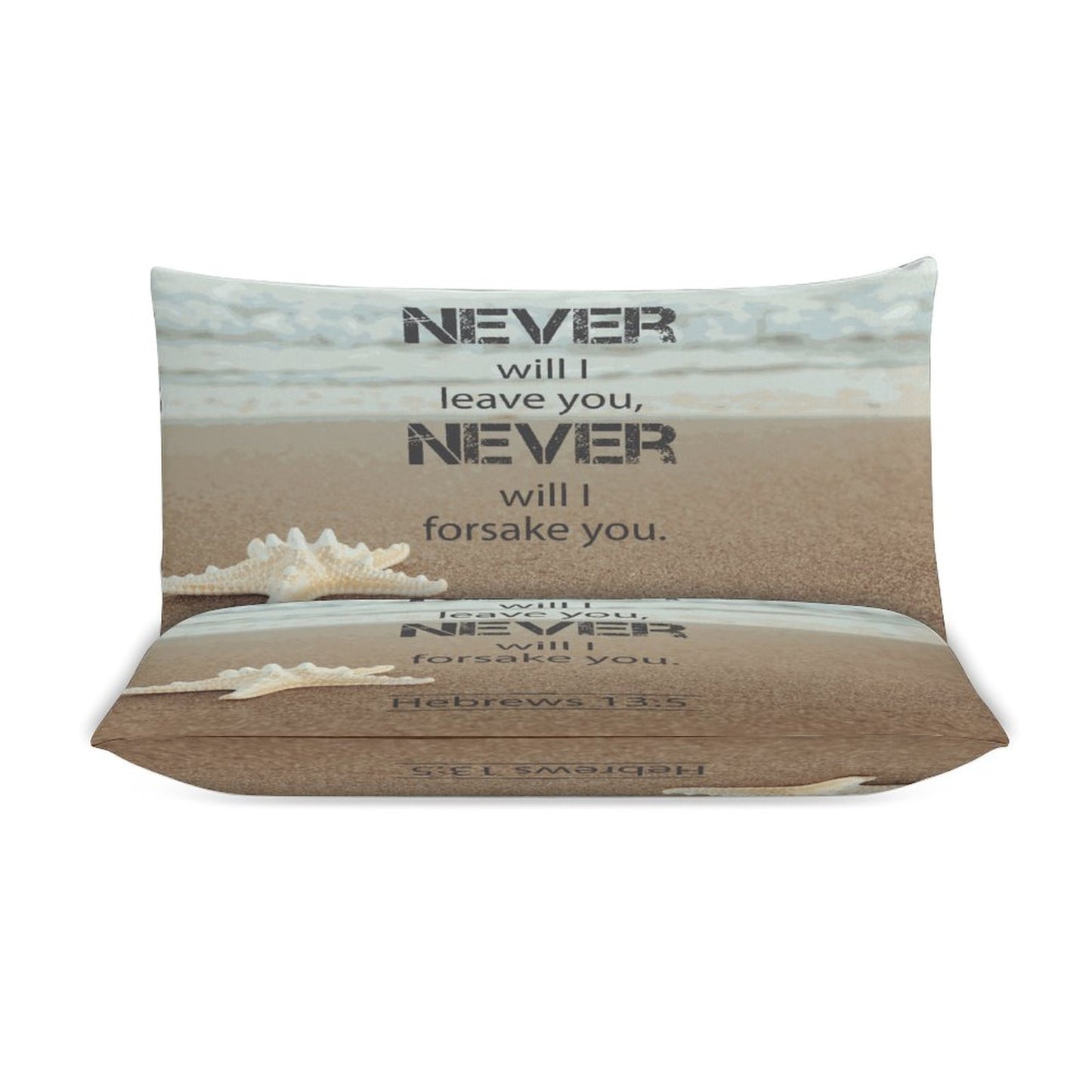 Hebrews13:5 Never Will I Leave You Never Will I Forsake You3-Piece Christian Comforter Bedding  (Dual-sided Printing)