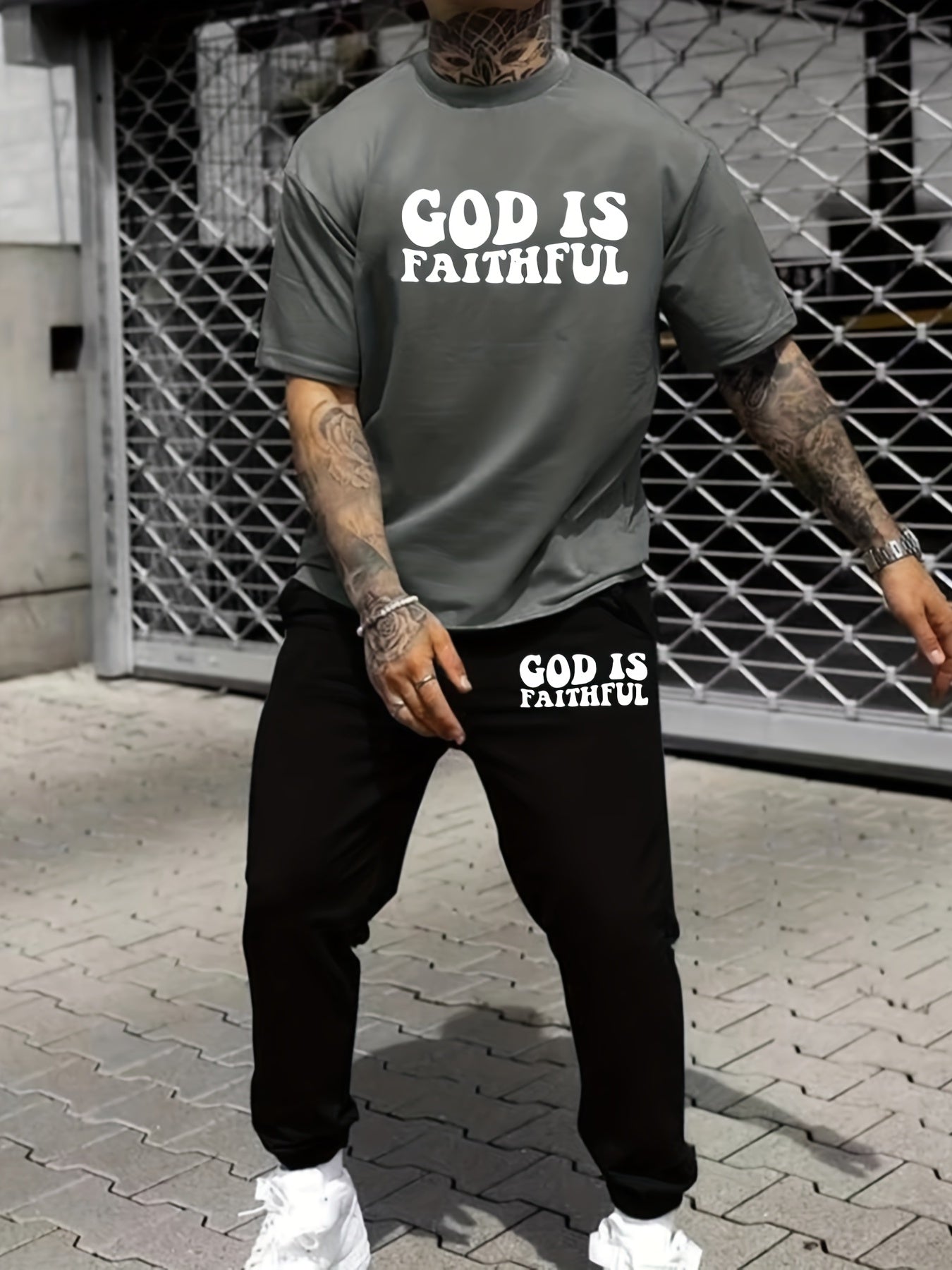 GOD IS FAITHFUL Men's Christian Casual Outfit claimedbygoddesigns