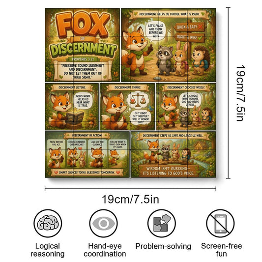 Fox of Discernment – Building Block Puzzle Ornament - ClaimedbyGodDesigns