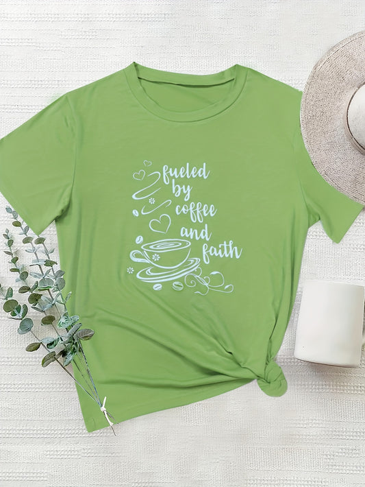 Fueled By Coffee And Faith Women's Christian T-shirt claimedbygoddesigns