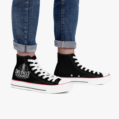 Divinely Coded unisex Christian high-top canvas sneakers, view 7