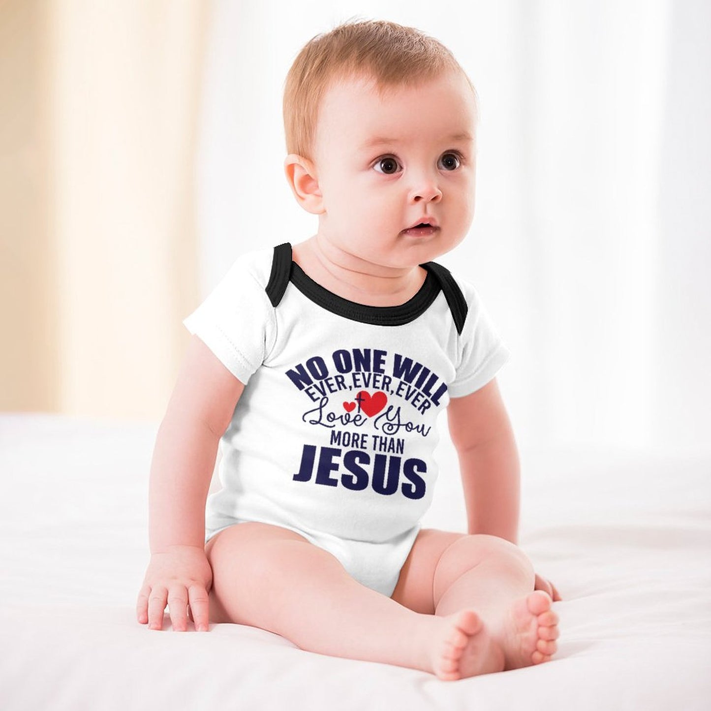 No One Will Ever Ever Love You More Than Jesus Christian Baby Onesie