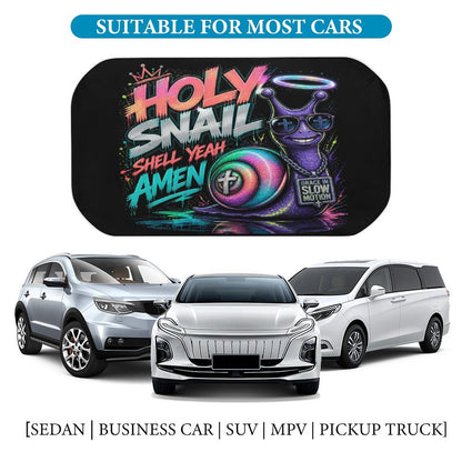 Holy Snail — Shell Yeah Amen Christian Car Sunshade Umbrella - ClaimedbyGodDesigns