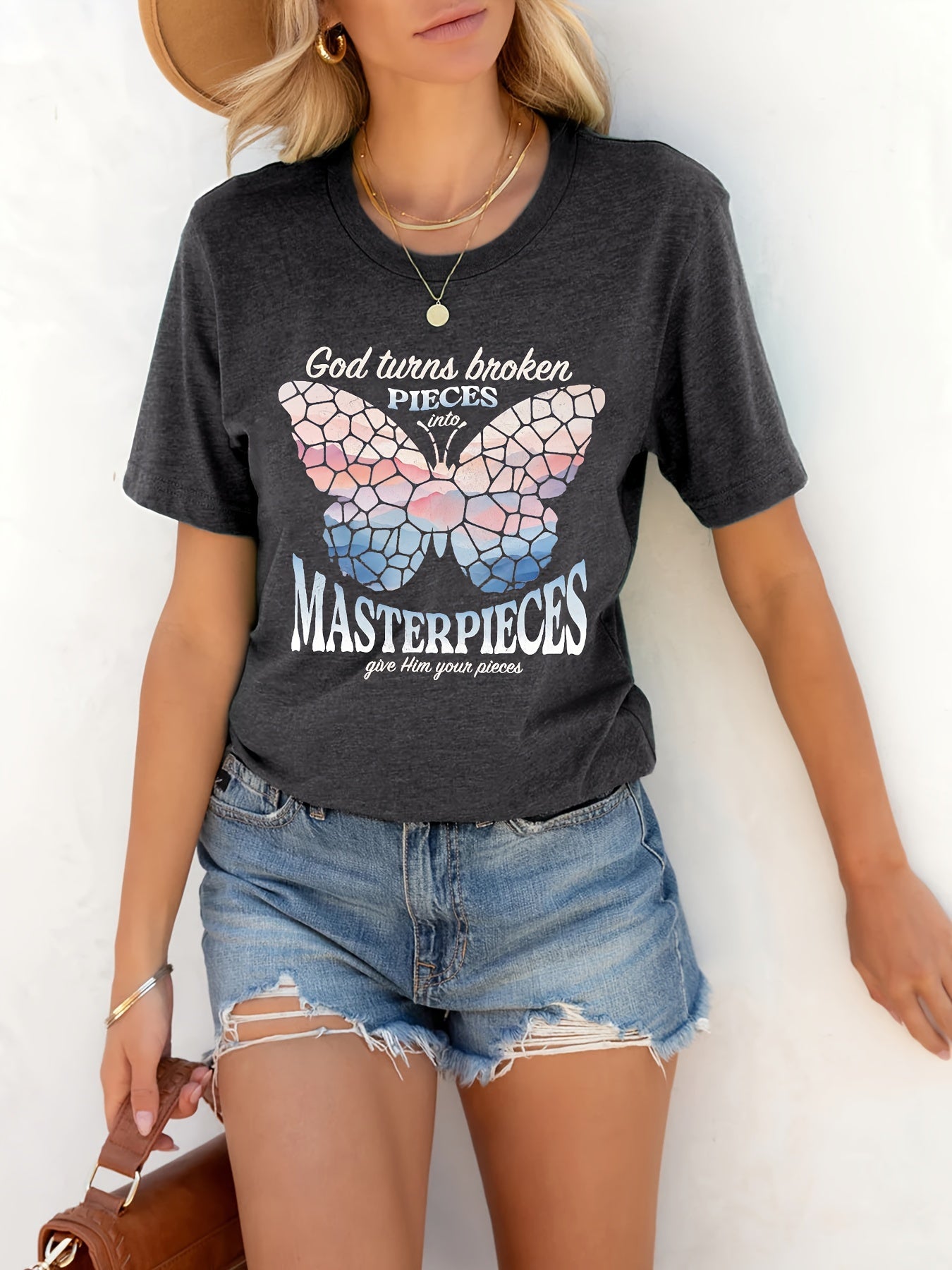 God Turns Broken Pieces Into Masterpieces Women's Christian T-shirt claimedbygoddesigns