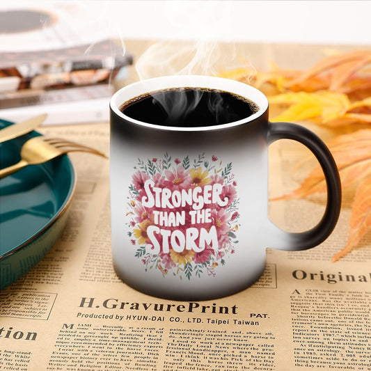 Stronger Than The Storm Christian Color Changing Mug (Dual-sided )