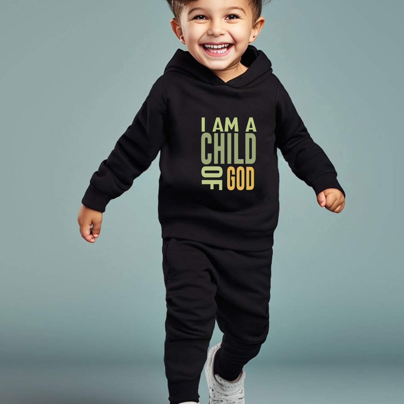 I AM A CHILD OF GOD Youth Christian Casual (hooded) Outfit claimedbygoddesigns