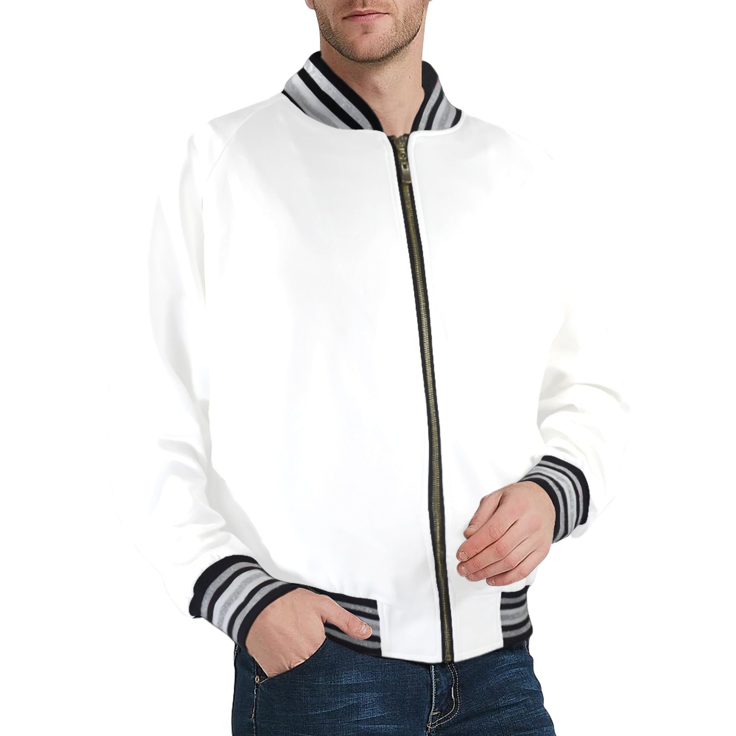 Lifetime Member Men's Christian Striped Trim Bomber Jacket
