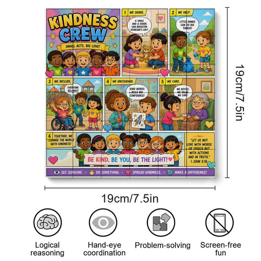 Kindness Crew – Building Block Puzzle Ornament - ClaimedbyGodDesigns