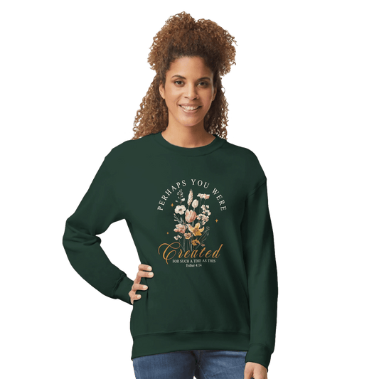 For Such A Time Women's Christian Crewneck Sweatshirt - ClaimedbyGodDesigns