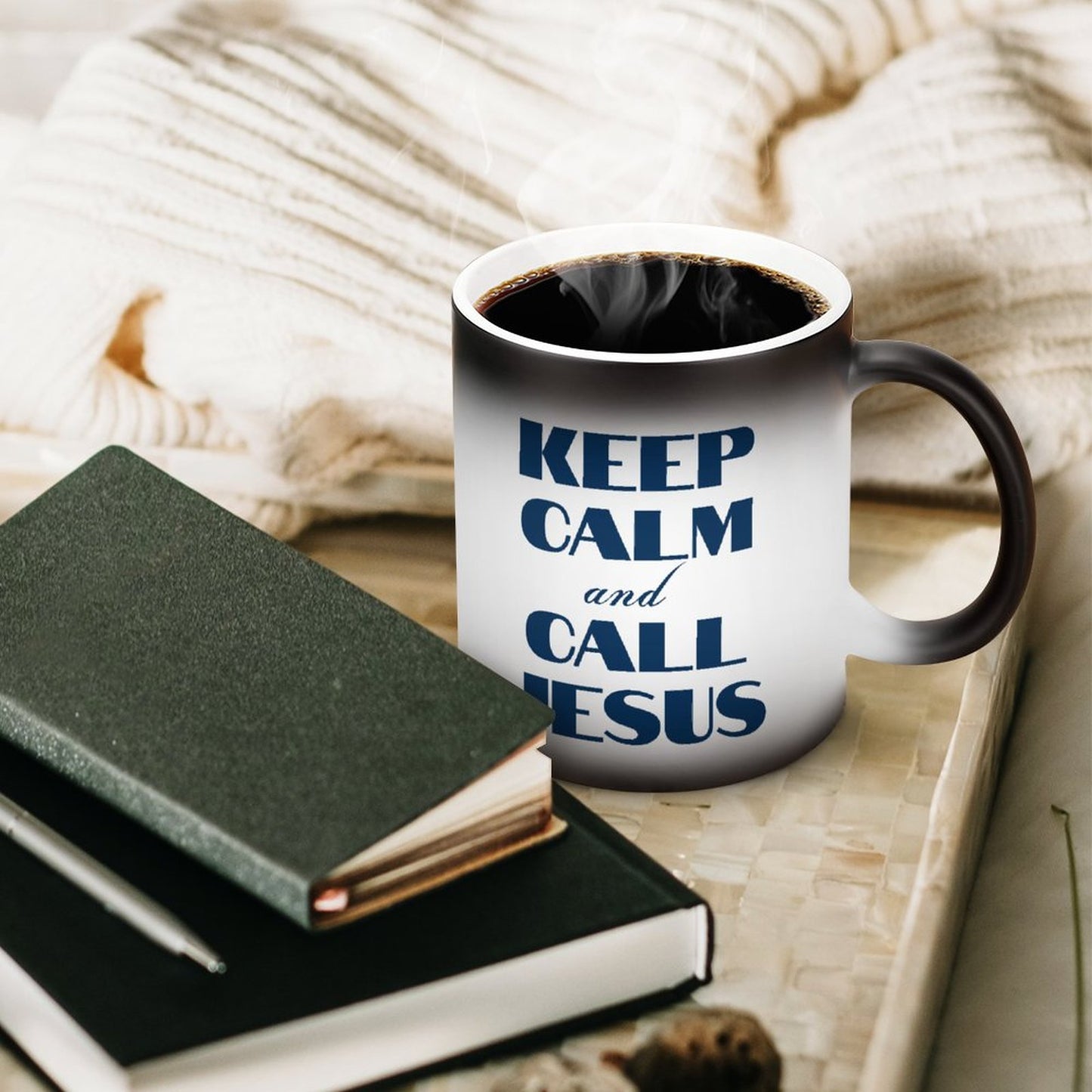 Keep Calm And Call Jesus Christian Color Changing Mug (Dual-sided)