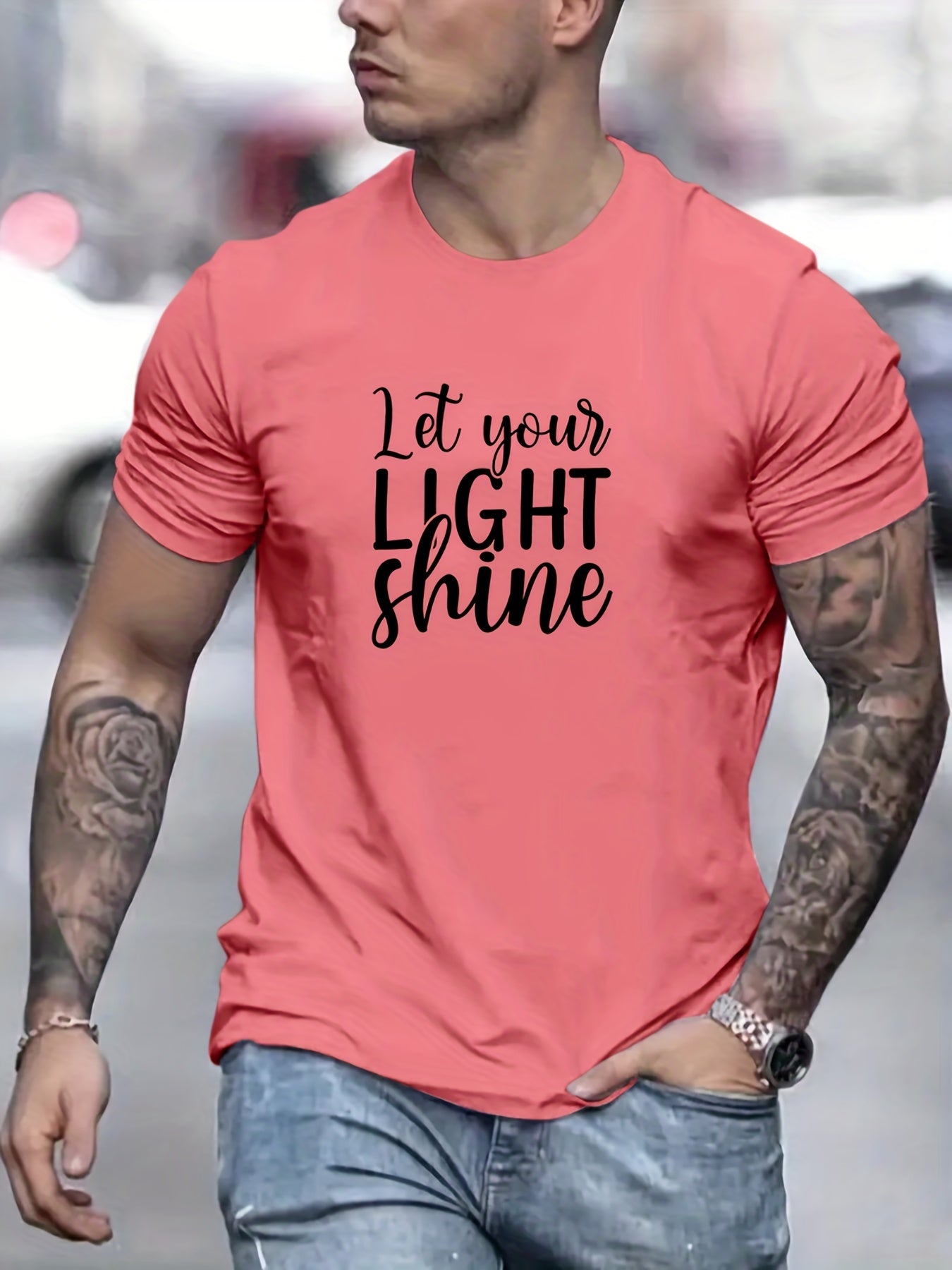 Let Your Light Shine Men's Christian T-shirt claimedbygoddesigns