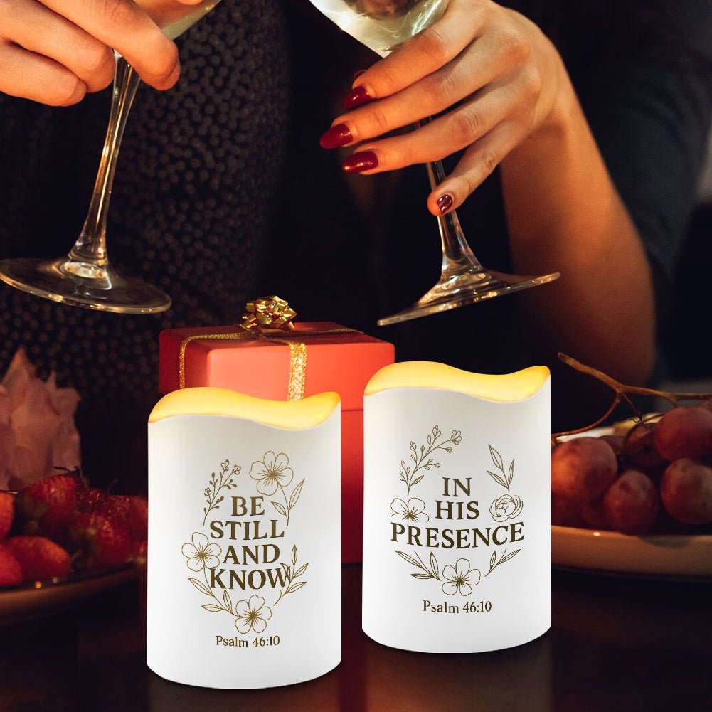 Peace And Presence Christian Solar Wave Candles Set of ^ - ClaimedbyGodDesigns
