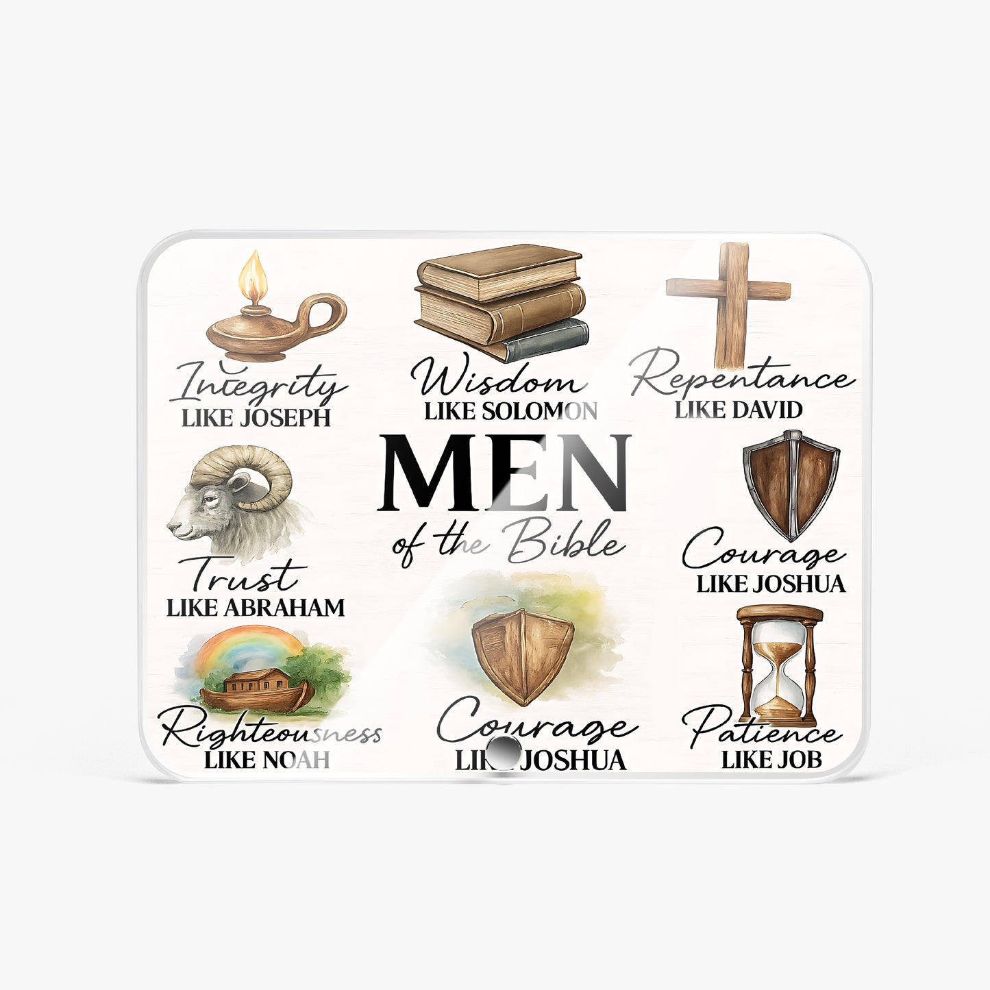 Men Of The Bible Christian Acrylic Plaque with Stand - Rectangle - ClaimedbyGodDesigns