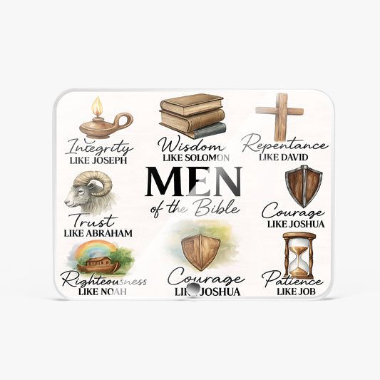 Men Of The Bible Christian Acrylic Plaque with Stand - Rectangle - ClaimedbyGodDesigns