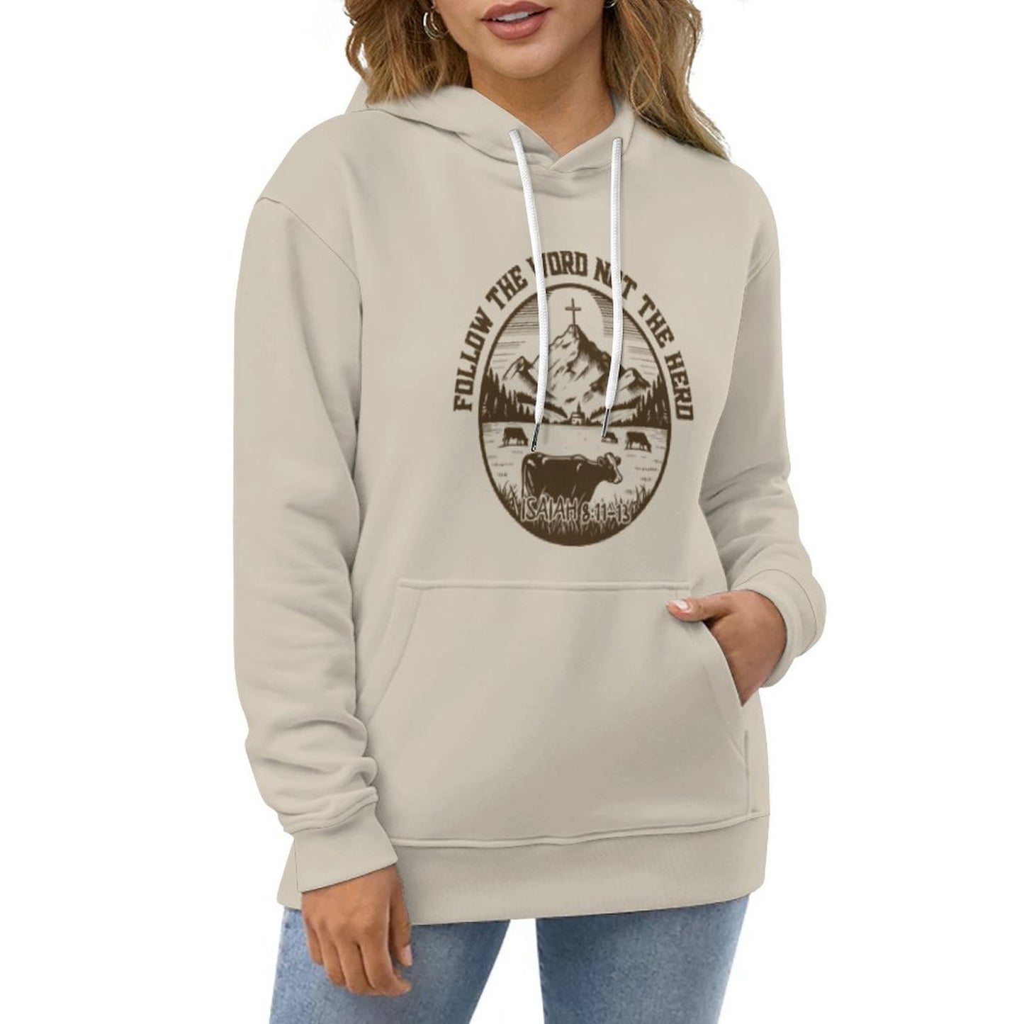 Follow The Word Not The Herd Women's Christian Pullover Hooded Sweatshirt