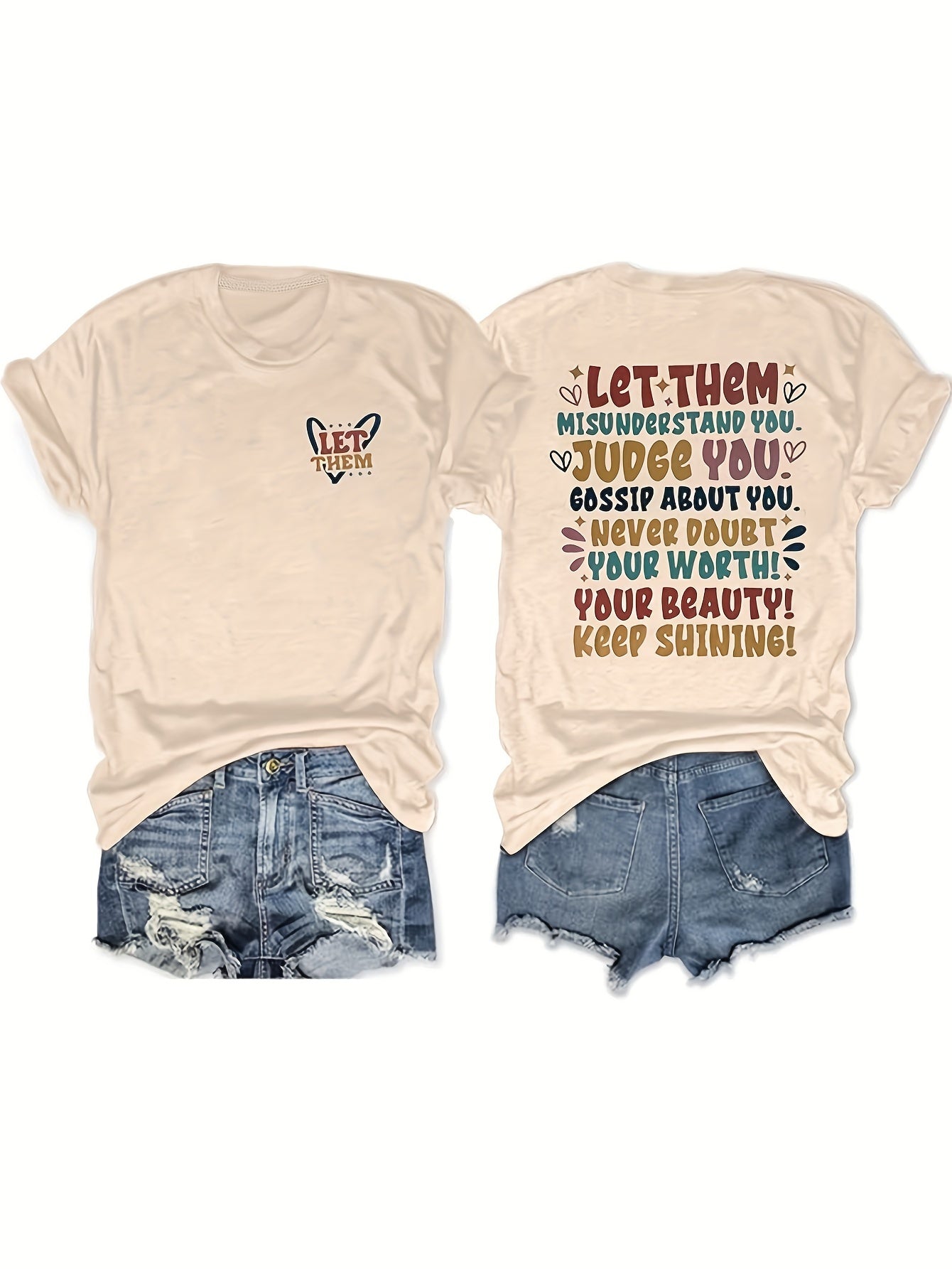 Let Them, Keep Shining Women's Christian T-shirt claimedbygoddesigns