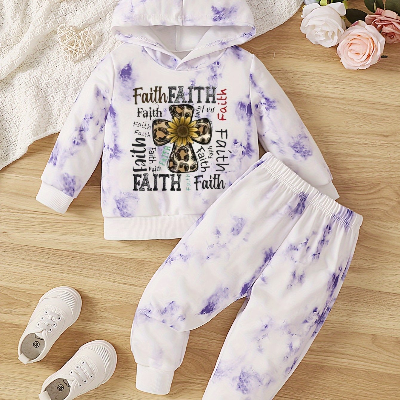 FAITH (sunflower cross) Toddler Christian Casual Outfit claimedbygoddesigns