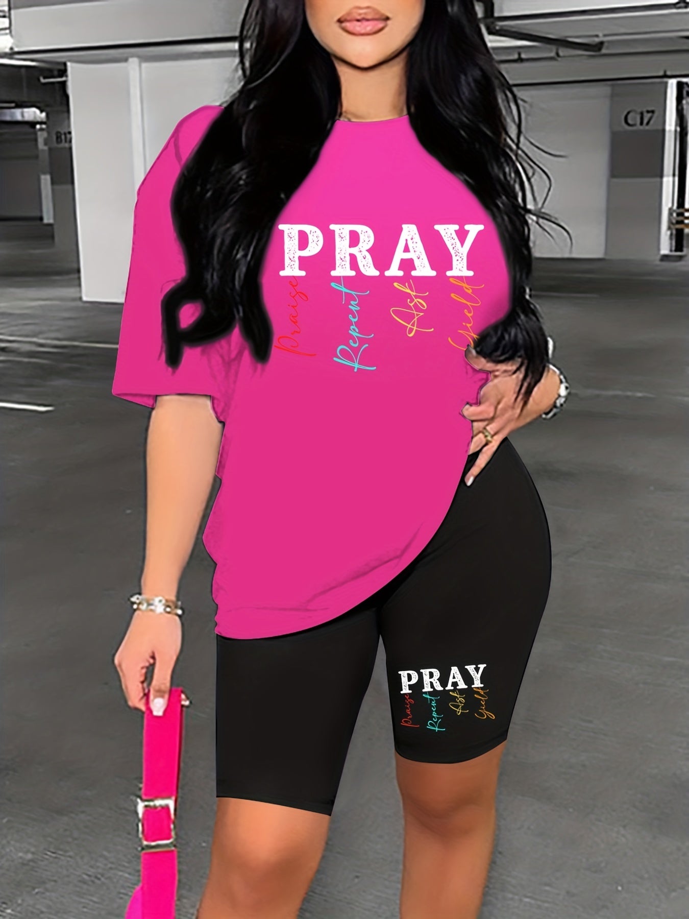 Pray: Praise Repeat Ask Yield Women's Christian Casual Outfit claimedbygoddesigns