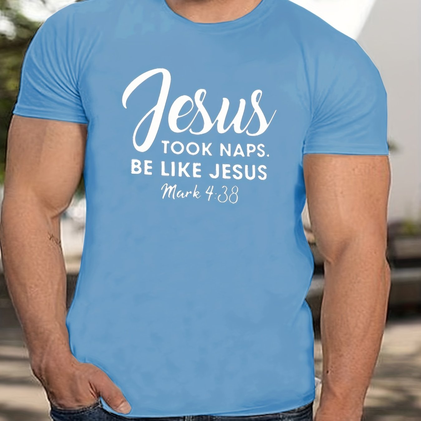 Mark 4:38 Jesus Took Naps Be Like Jesus Men's Christian T-shirt claimedbygoddesigns