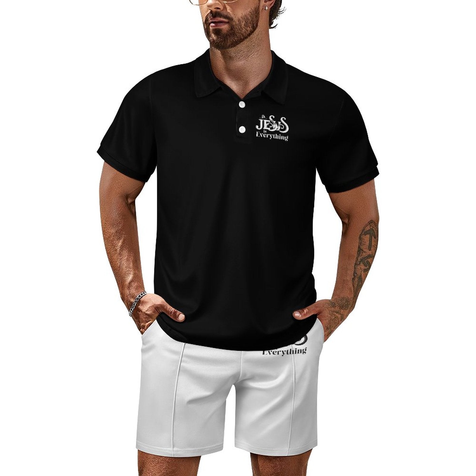 Jesus Is Everything Men's Christian Casual Outfit Polo Set SALE-Personal Design