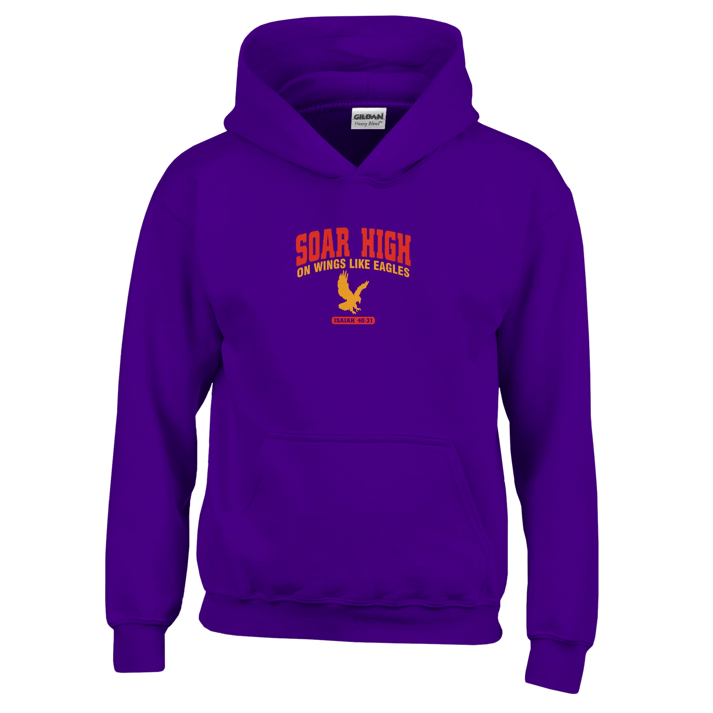 Soar High Youth Christian Pullover Hooded Sweatshirt - ClaimedbyGodDesigns