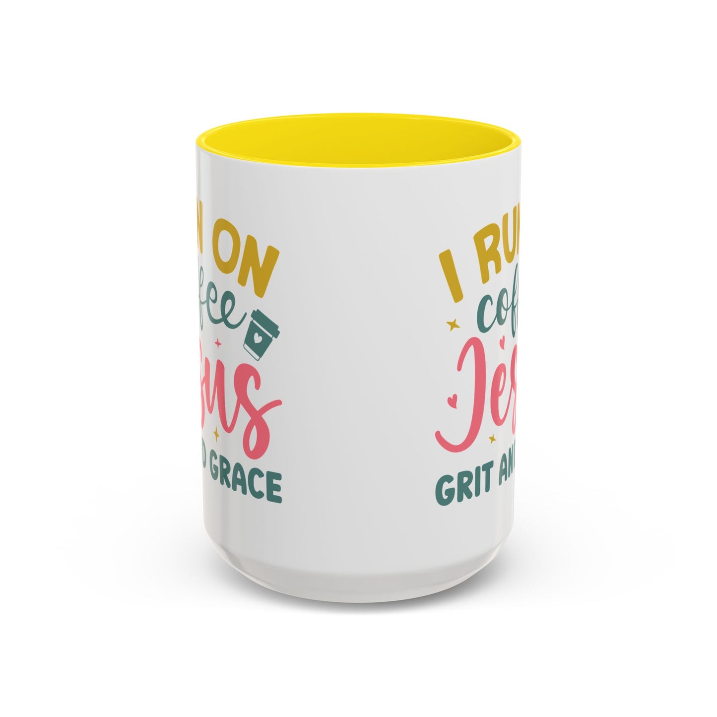 Inspirational Coffee Accent Mug - "I Run on Coffee & " - Perfect Gift for Faith & Coffee Lovers