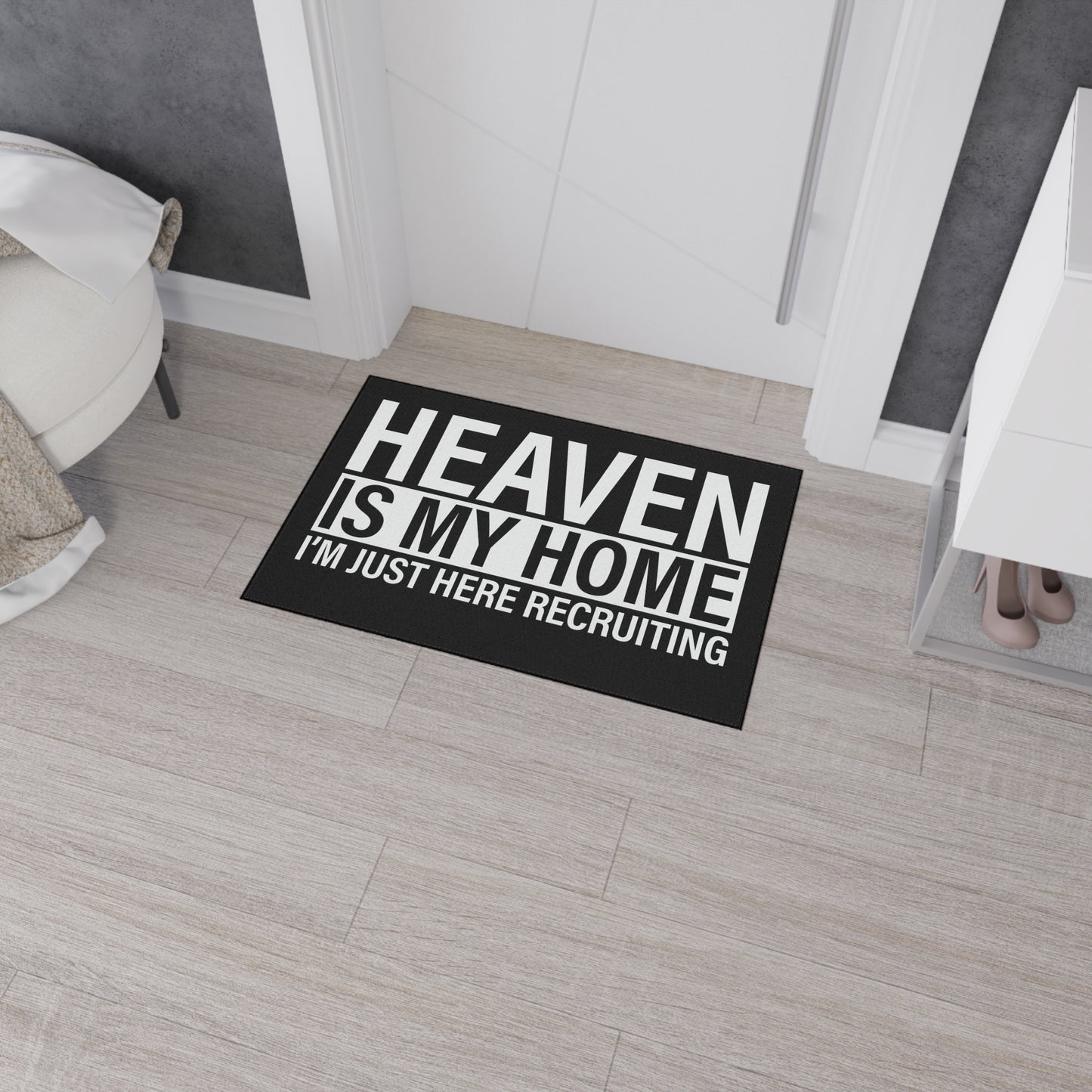 Christian Heavy Duty Floor Mat, Heaven Is My Home Decor, Religious Entryway Rug, Scripture Welcome Mat, Inspirational