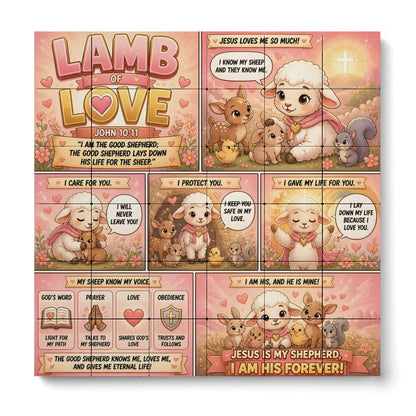 Lamb of Love – Building Block Puzzle Ornament - ClaimedbyGodDesigns