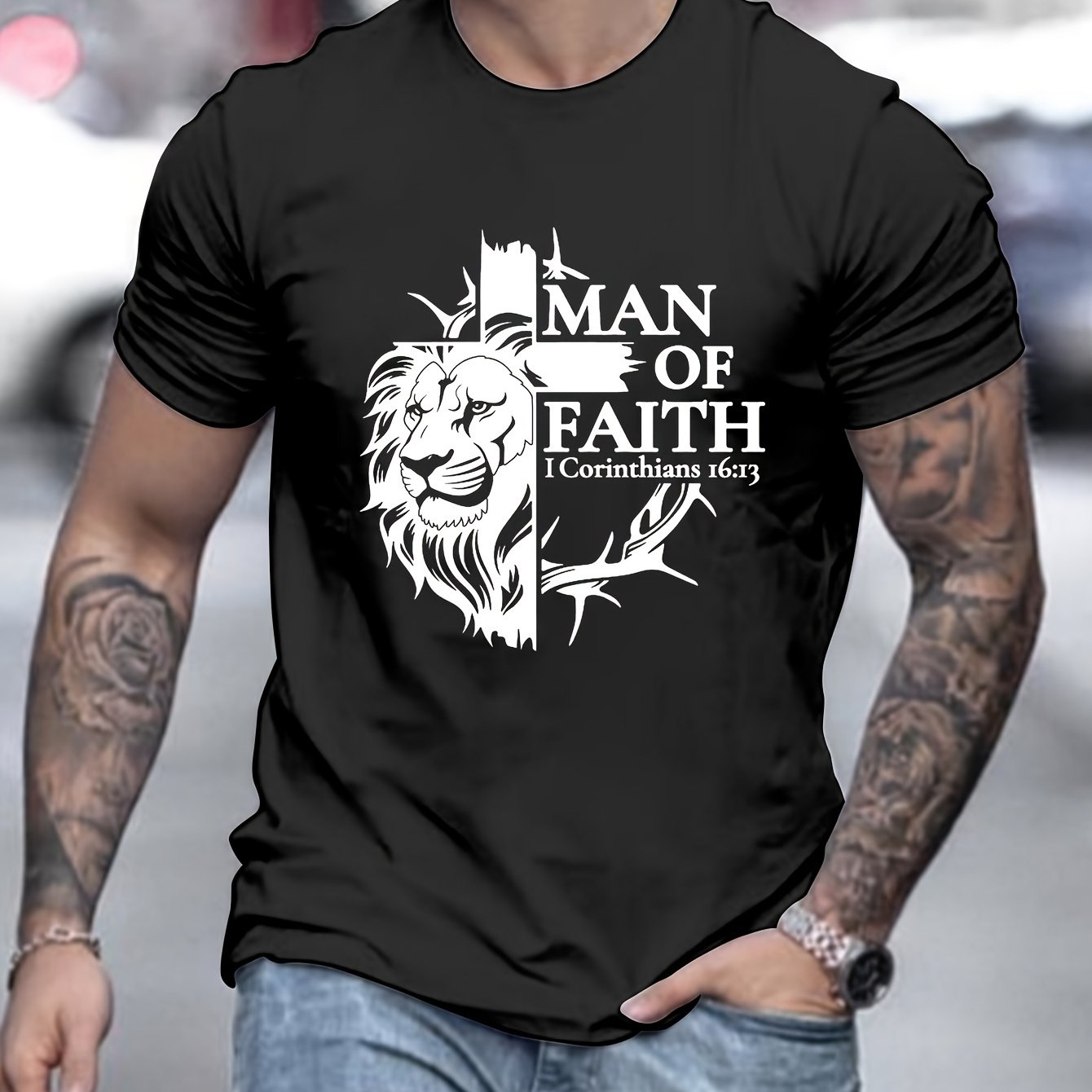 Man Of Faith Men's Christian T-shirt claimedbygoddesigns