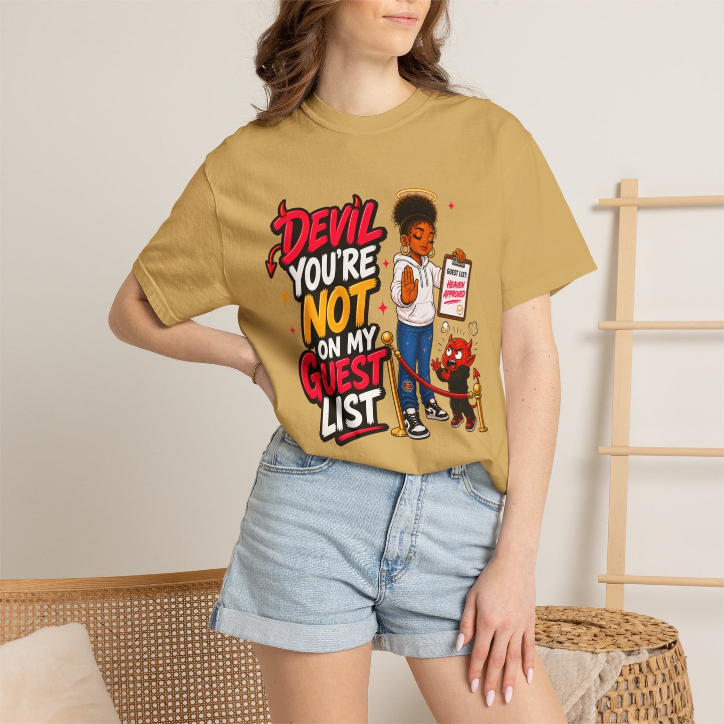 Devil You're Not On My Guest List T-Shirt - ClaimedbyGodDesigns