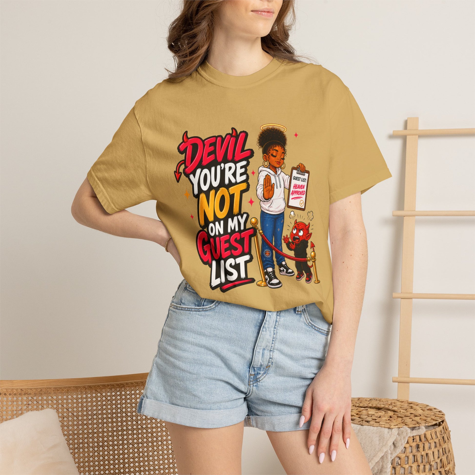 Devil You're Not On My Guest List T-Shirt - ClaimedbyGodDesigns