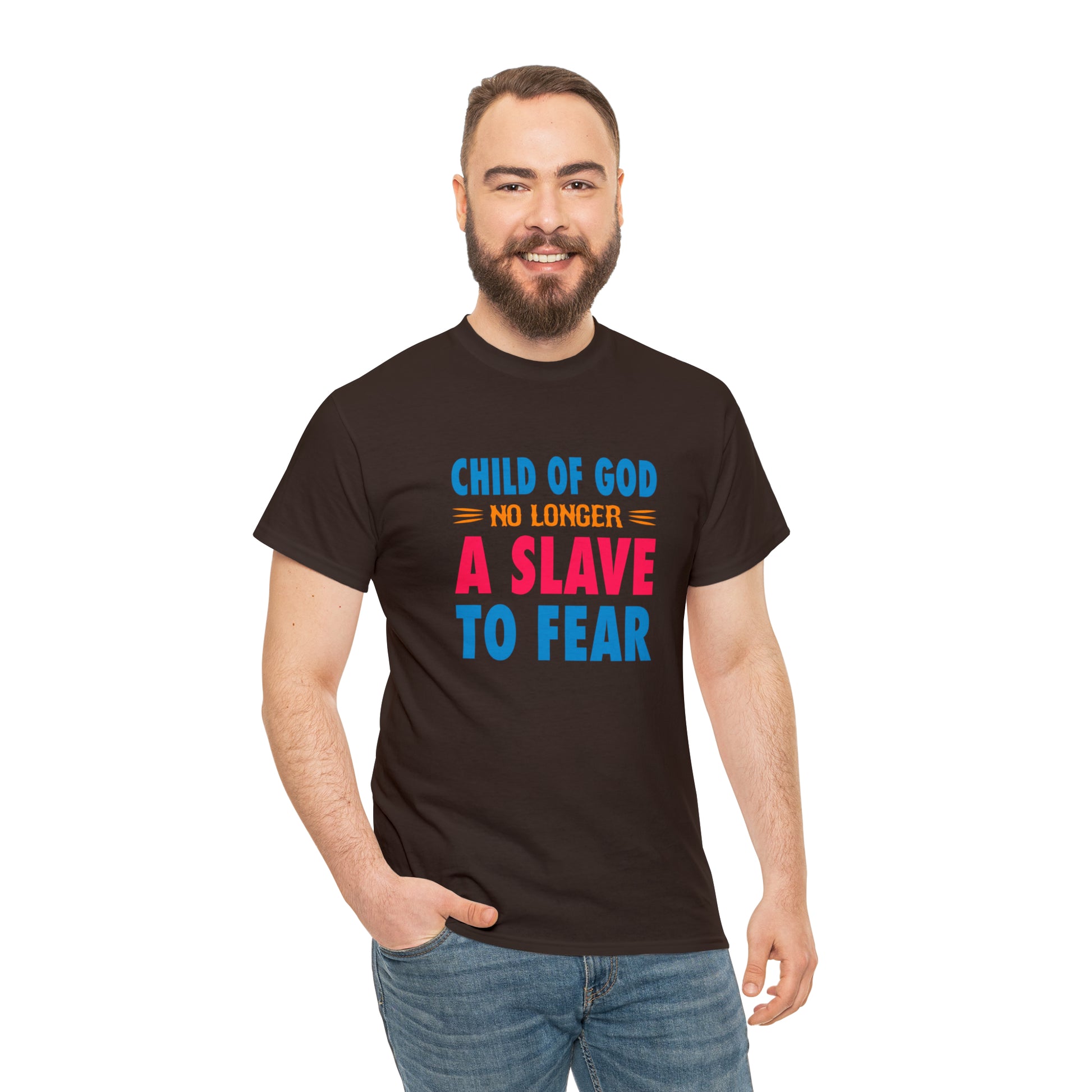 Child Of God No Longer A Slave To Fear Unisex Heavy Cotton Tee Printify