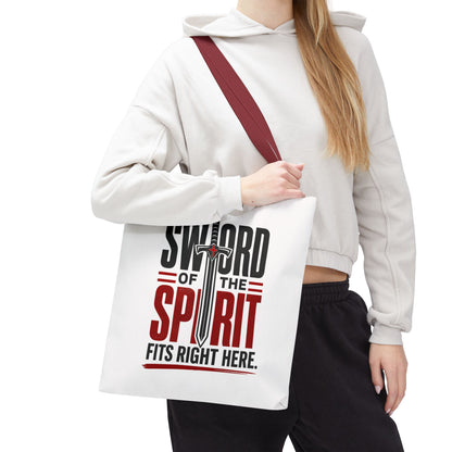 Sword of the Spirit Tote Bag — Christian Faith Inspirational Canvas Tote - ClaimedbyGodDesigns