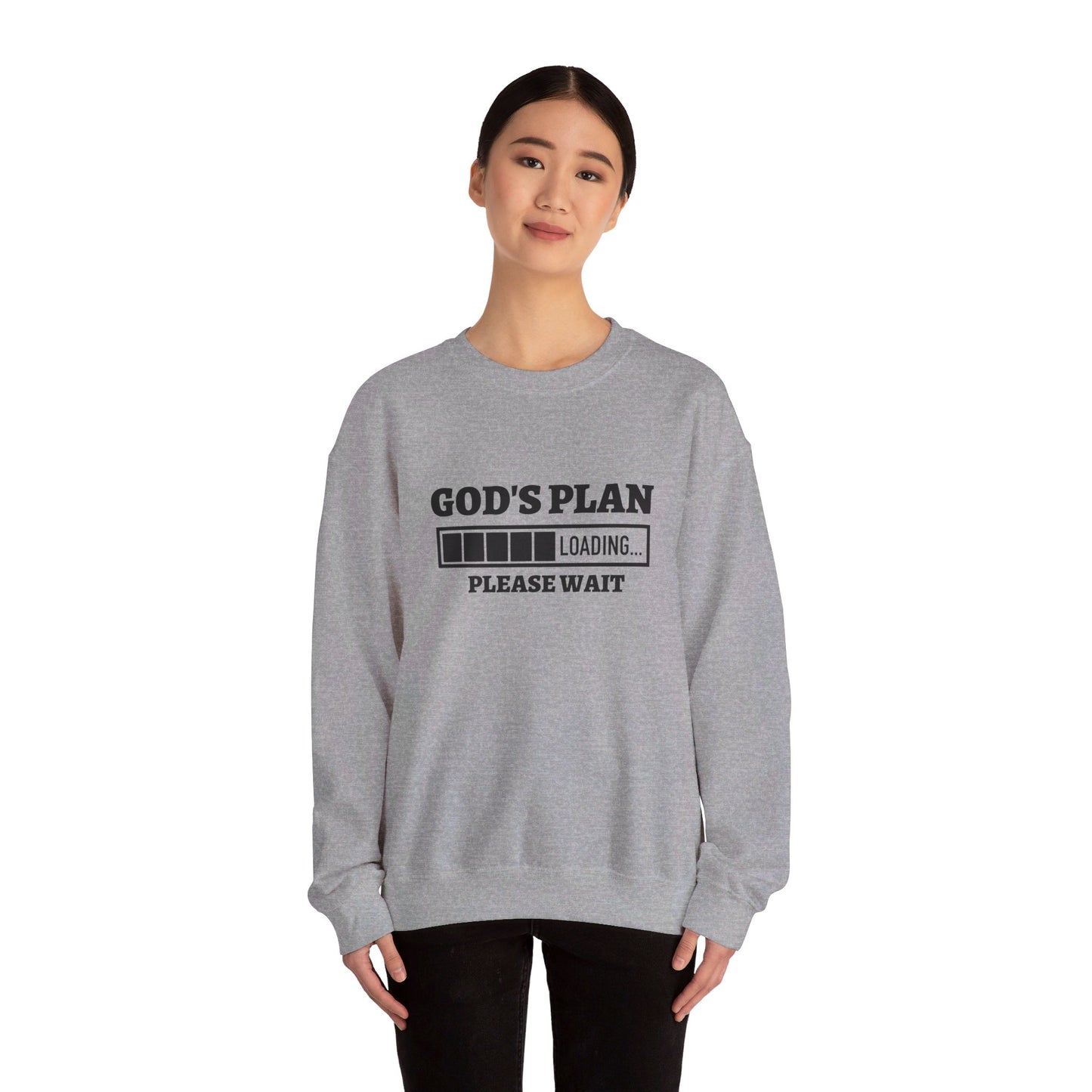 God's Plan Loading Unisex Heavy Blend™ Crewneck Christian Sweatshirt