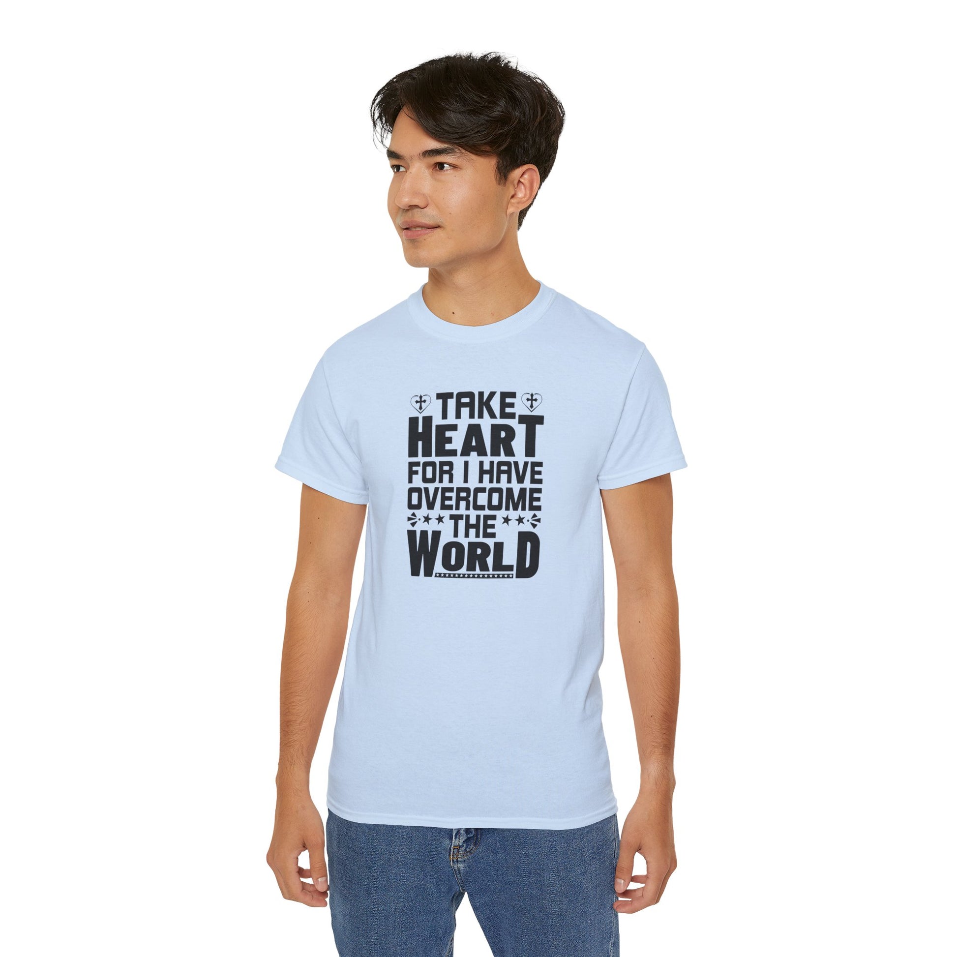 Take Heart For I Have Overcome The World Unisex Christian Ultra Cotton Tee Printify