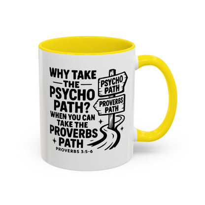 Inspirational Quote Accent Coffee Mug - Perfect Gift for Motivational Moments, Office Desk Essentials, Christian Gifts, Proverbs 3:5-6