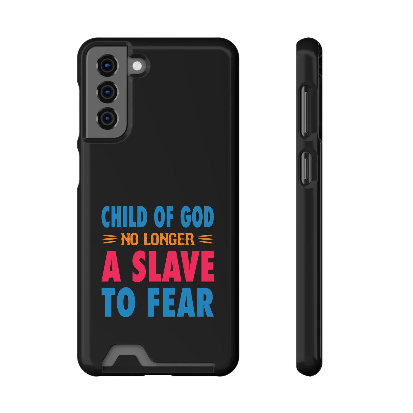 Child Of God No Longer A Slave To Fear Christian Phone Case With Card Holder Printify