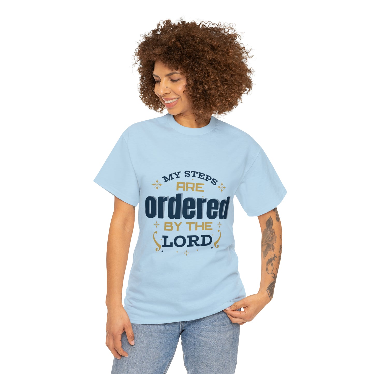 My Steps Are Ordered By The Lord Unisex Heavy Cotton Tee