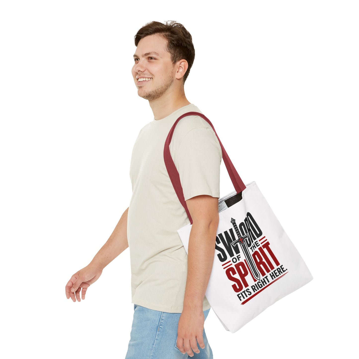 Sword of the Spirit Tote Bag — Christian Faith Inspirational Canvas Tote - ClaimedbyGodDesigns