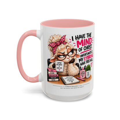 Christian Coffee Mug – "I Have the Mind of Christ" Funny Sheep Design (11/15 oz)