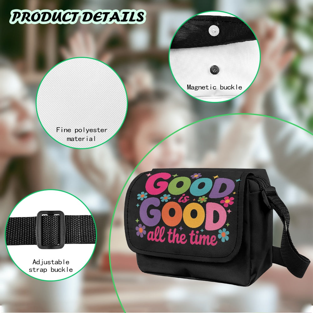 God Is Good All The Time Christian Kids Flap Crossbody Bag