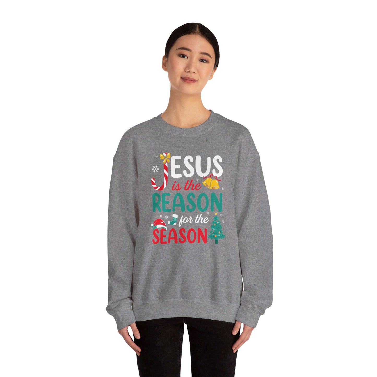 Jesus Is The Reason For The Season Christmas Unisex Heavy Blend™ Crewneck Christian Sweatshirt