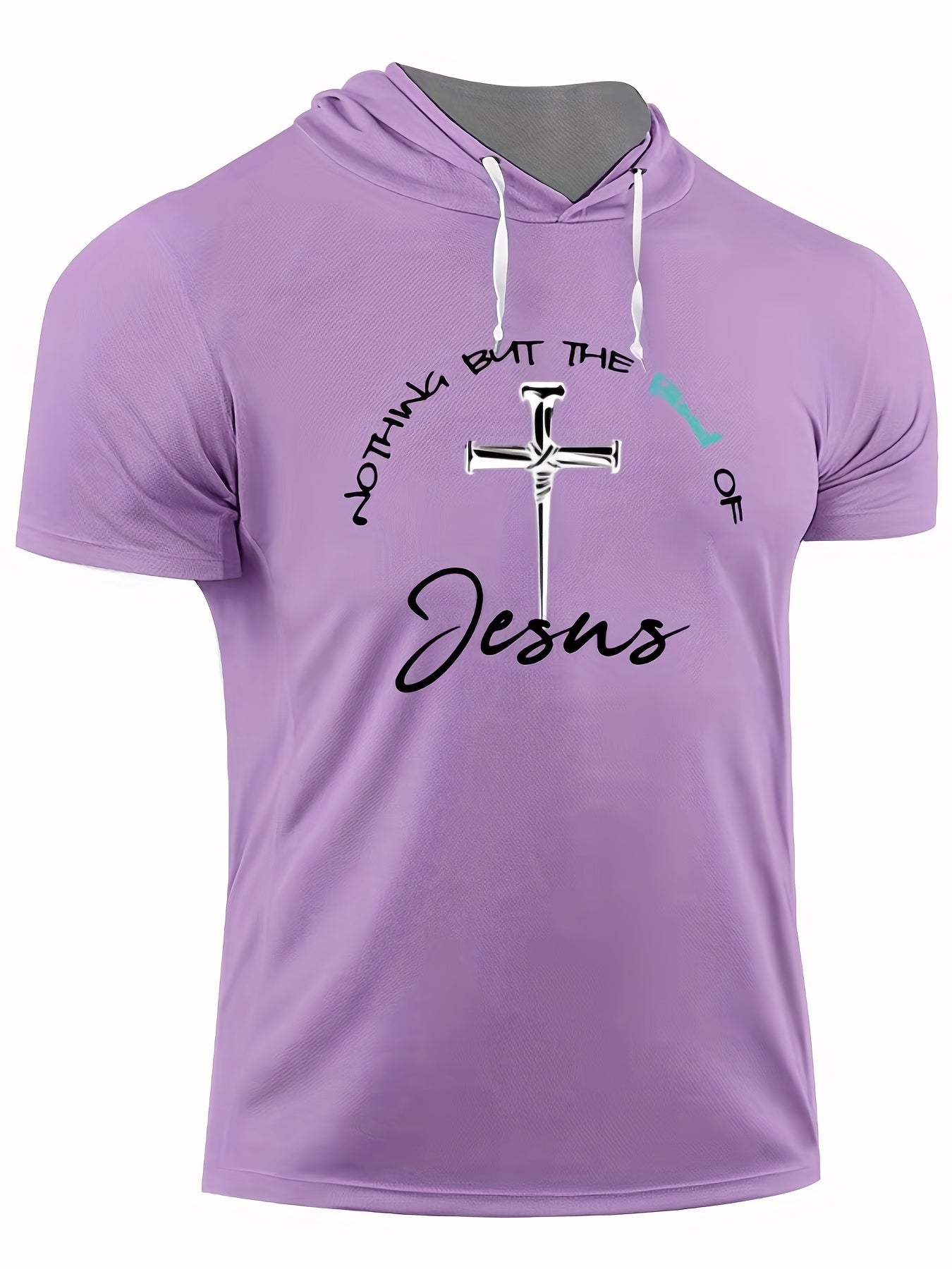 Nothing But The Blood Of Jesus Plus Size Men's Christian Hooded T-shirt claimedbygoddesigns