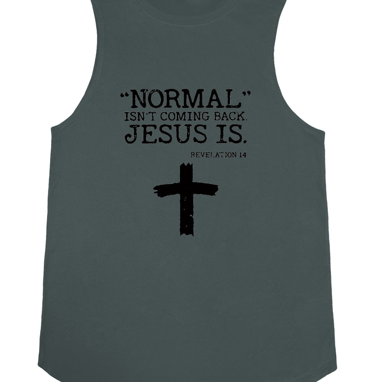 I Am Going Back To Jesus What About You Or Normal Isn't Coming Back Men's Christian Tank Top claimedbygoddesigns