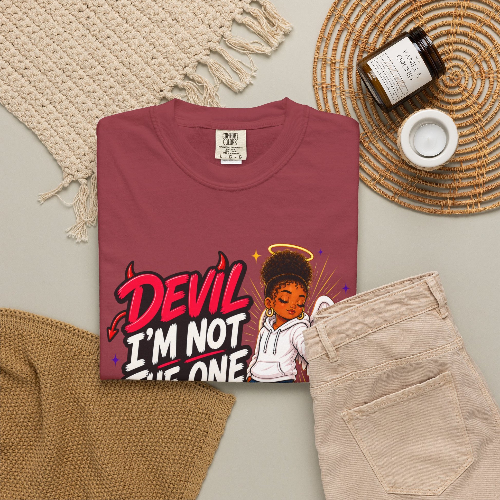 Devil I'm Not the One Today T-Shirt — Funny Angel vs Devil Graphic Tee - ClaimedbyGodDesigns