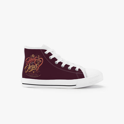 My Heart Belongs To Jesus Christian Kid’s High - Top Canvas Shoes - ClaimedbyGodDesigns