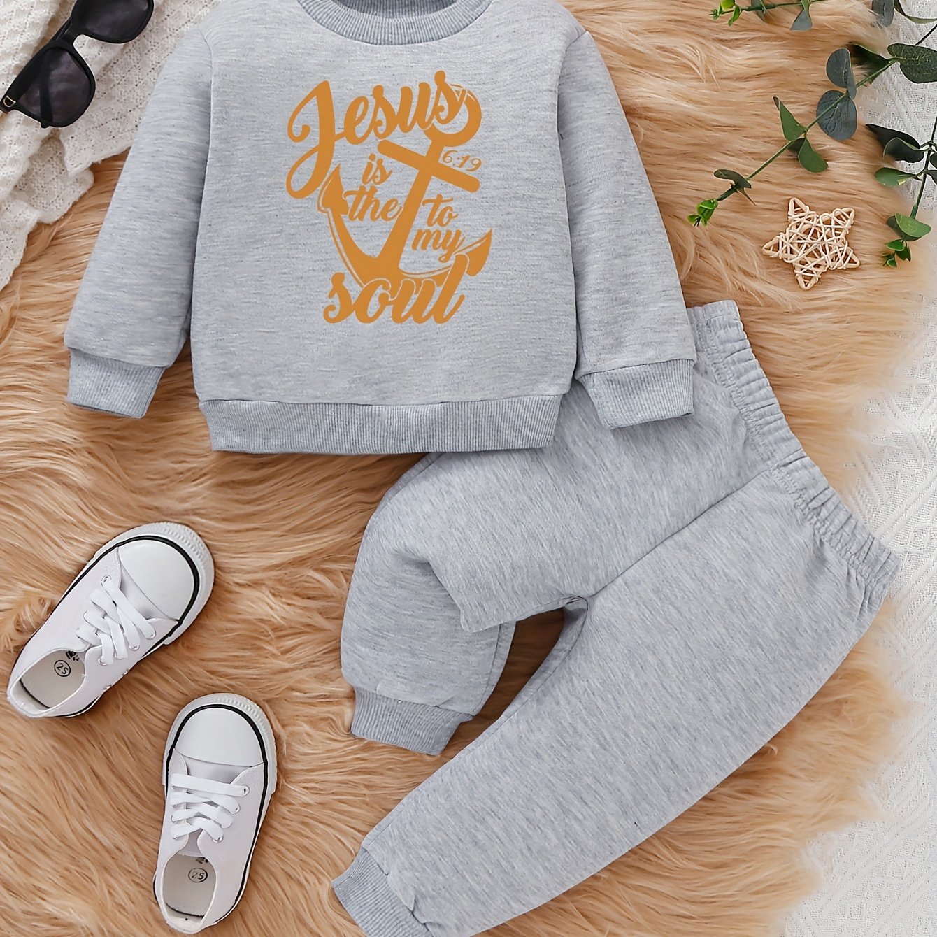 Jesus Is The Anchor To My Soul Toddler Christian Casual Outfit claimedbygoddesigns